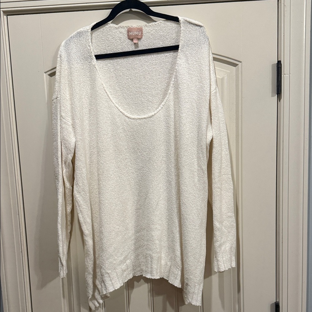 Show Me Your MuMu Cream Scoop Neck Sweater